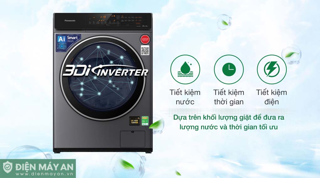 Máy giặt sấy Panasonic Inverter giặt 9.5 kg - sấy 6 kg NA-S956FR1BV